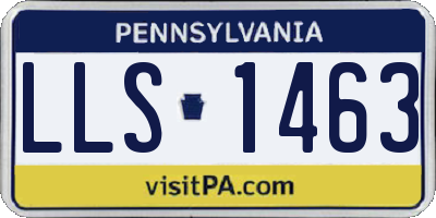 PA license plate LLS1463