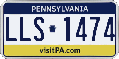 PA license plate LLS1474