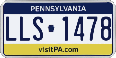 PA license plate LLS1478