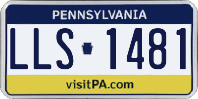 PA license plate LLS1481