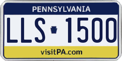 PA license plate LLS1500