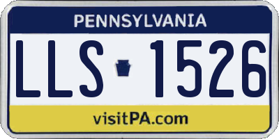 PA license plate LLS1526