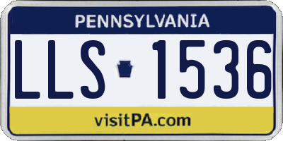 PA license plate LLS1536