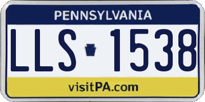 PA license plate LLS1538