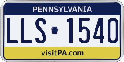 PA license plate LLS1540