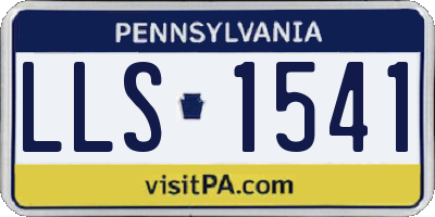 PA license plate LLS1541