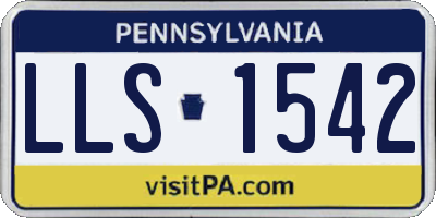 PA license plate LLS1542