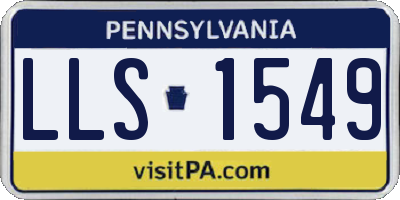 PA license plate LLS1549