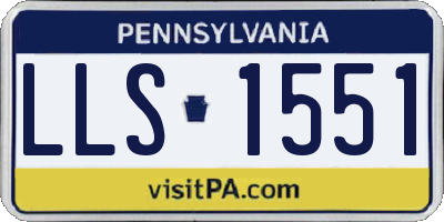 PA license plate LLS1551