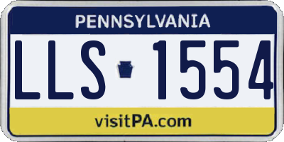 PA license plate LLS1554