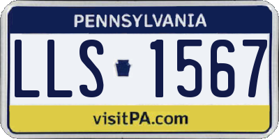 PA license plate LLS1567