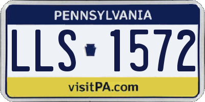 PA license plate LLS1572