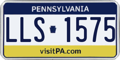 PA license plate LLS1575