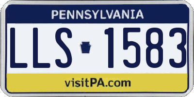 PA license plate LLS1583