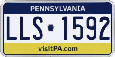 PA license plate LLS1592