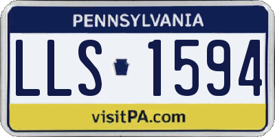 PA license plate LLS1594