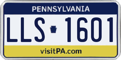 PA license plate LLS1601