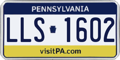 PA license plate LLS1602