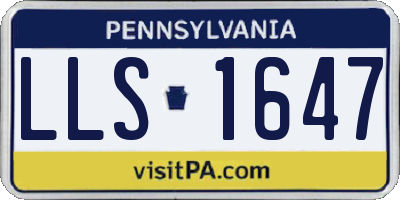 PA license plate LLS1647