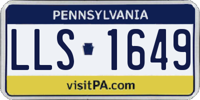 PA license plate LLS1649