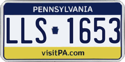 PA license plate LLS1653