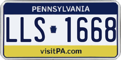 PA license plate LLS1668