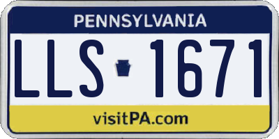 PA license plate LLS1671