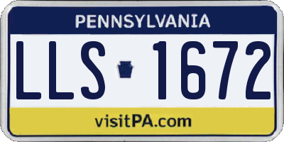 PA license plate LLS1672