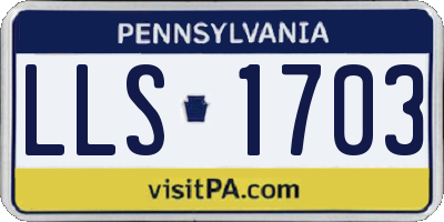PA license plate LLS1703