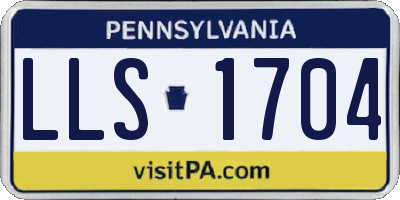 PA license plate LLS1704