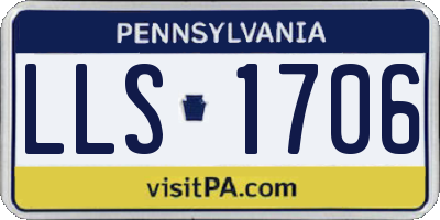 PA license plate LLS1706