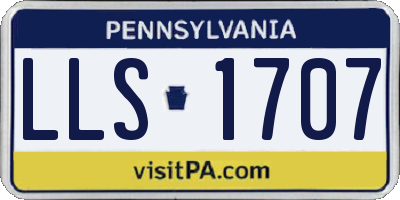 PA license plate LLS1707