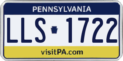 PA license plate LLS1722