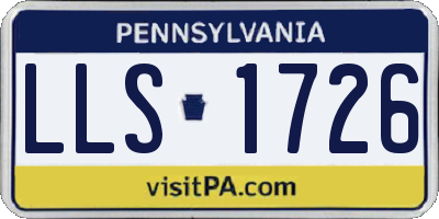 PA license plate LLS1726