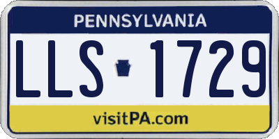 PA license plate LLS1729