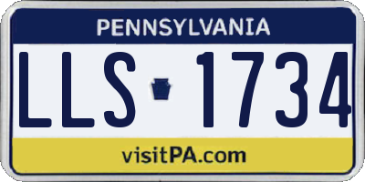 PA license plate LLS1734