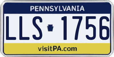 PA license plate LLS1756