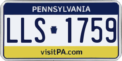 PA license plate LLS1759