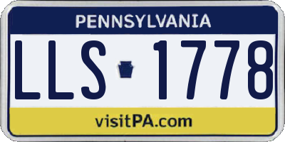 PA license plate LLS1778