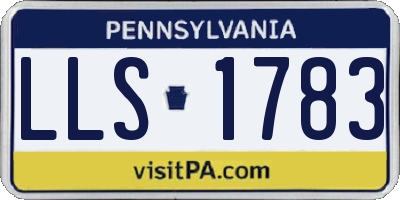PA license plate LLS1783