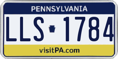 PA license plate LLS1784