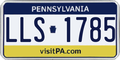 PA license plate LLS1785