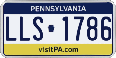 PA license plate LLS1786