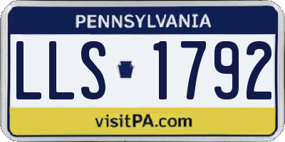 PA license plate LLS1792