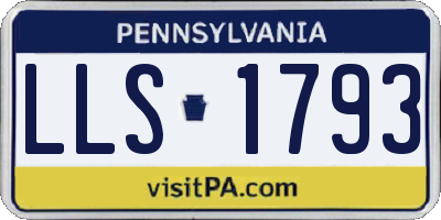 PA license plate LLS1793