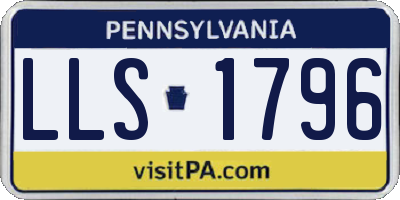PA license plate LLS1796