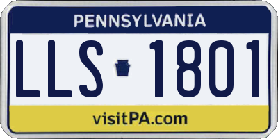 PA license plate LLS1801