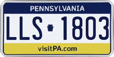 PA license plate LLS1803