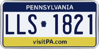 PA license plate LLS1821