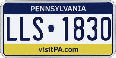 PA license plate LLS1830